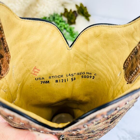 Corral Bronze/Black Sequins Butterfly Boots 7.5 - Picture 4 of 6